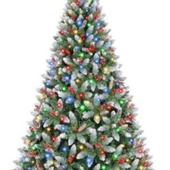 6 Ft Pre-Lit Artificial Christmas Tree with 350 Dual Color LED Lights & Timer