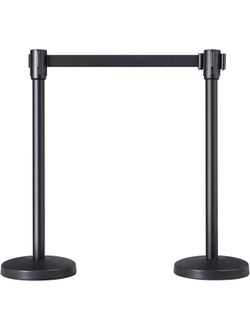 Retractable Belt Stanchion Set for Queuing Lines, Baking Varnished Stanchion Nylon Rope Stanchion Safety Stanchion 