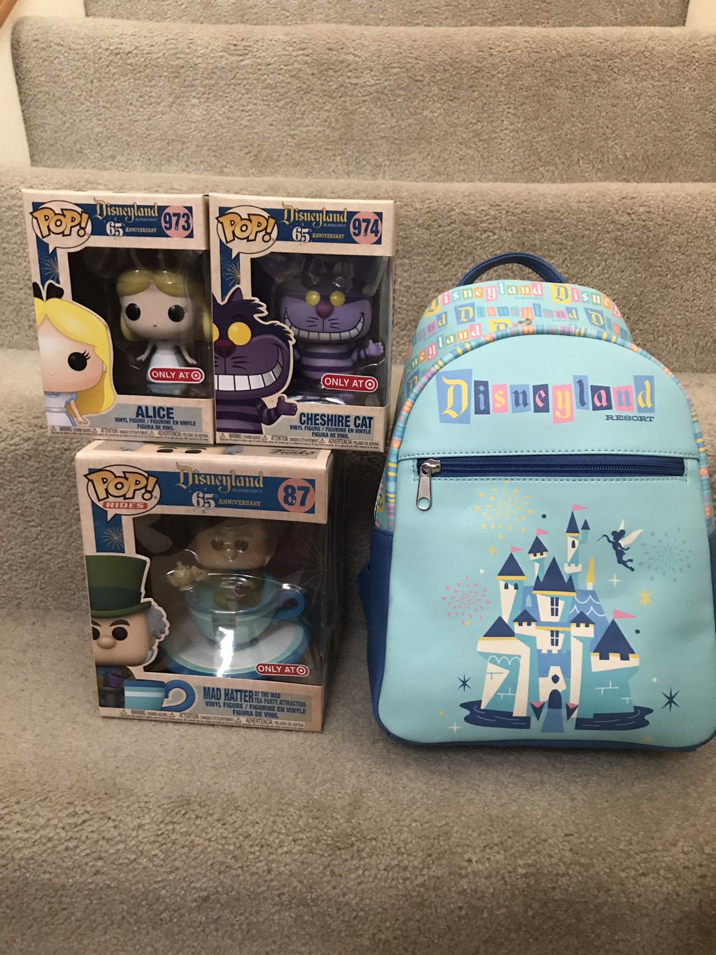 Funko Disneyland 65th Anniversary Funko Pops and Back Pack Package