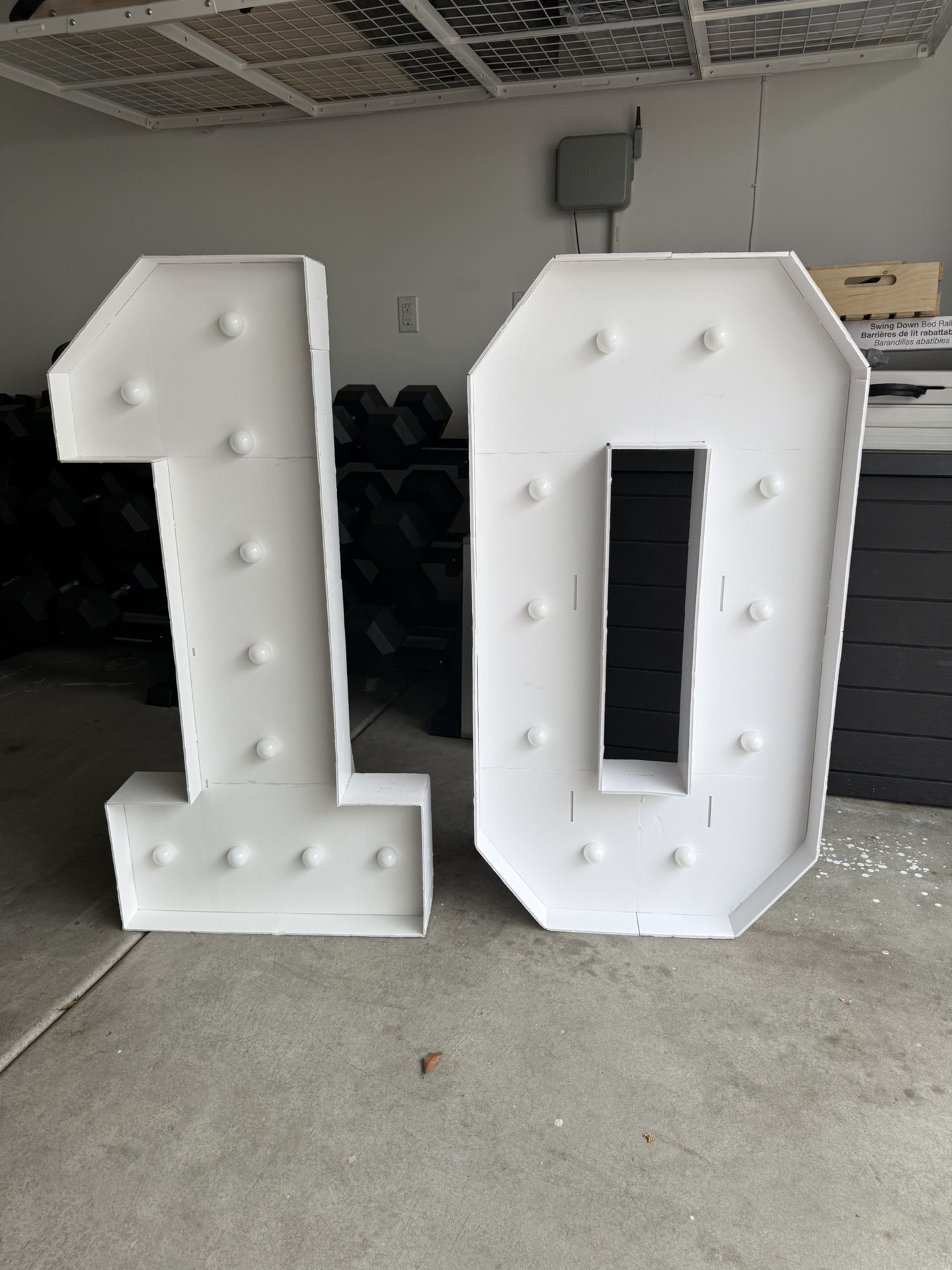 imprsv 4FT Marquee Numbers, Light Up Numbers, Marquee Numbers 1, and 0= 10 Cool White Light Up Numbers for Party, Big Numbers for 1st 16st 21st Birthd