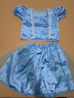 Girls Blue Satin Princess Costume Two-Piece Set