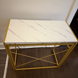 Faux Marble Yellow Bar Table & Side Table 