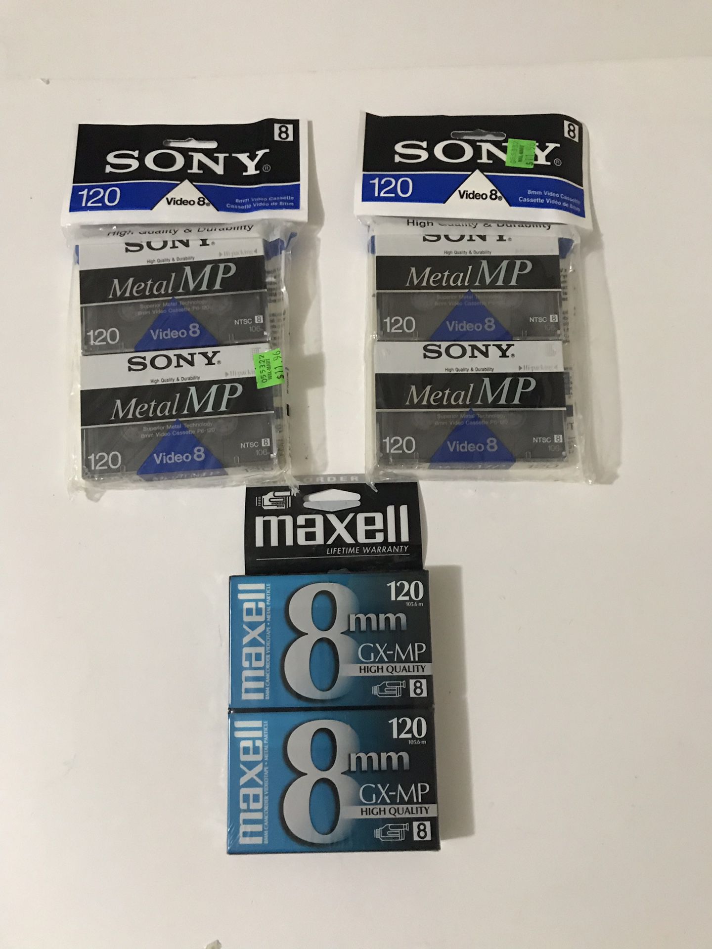 New Sony and Maxwell Tapes $3 Each