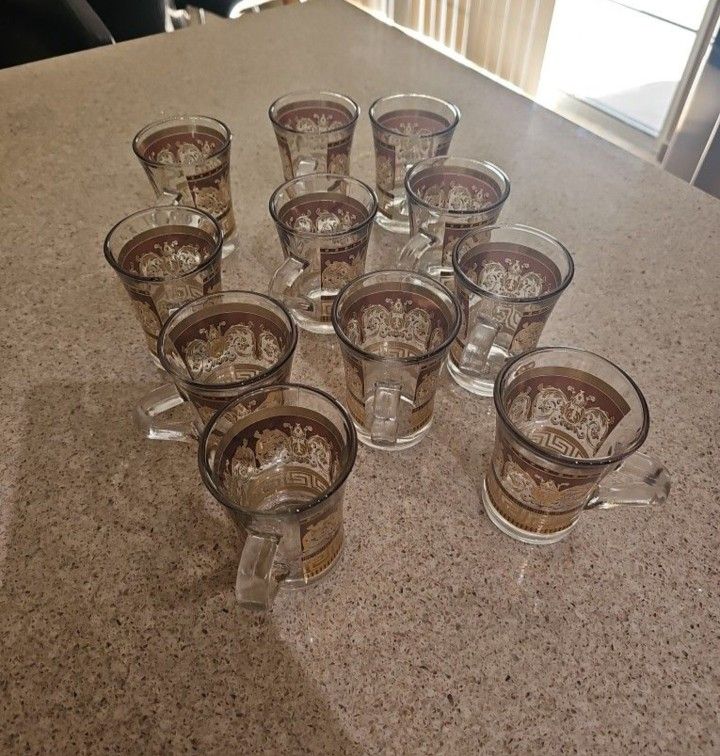 Gold Vintage Turkish Tea Glass Cups