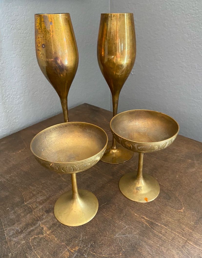 Vintage Brass Gobblets