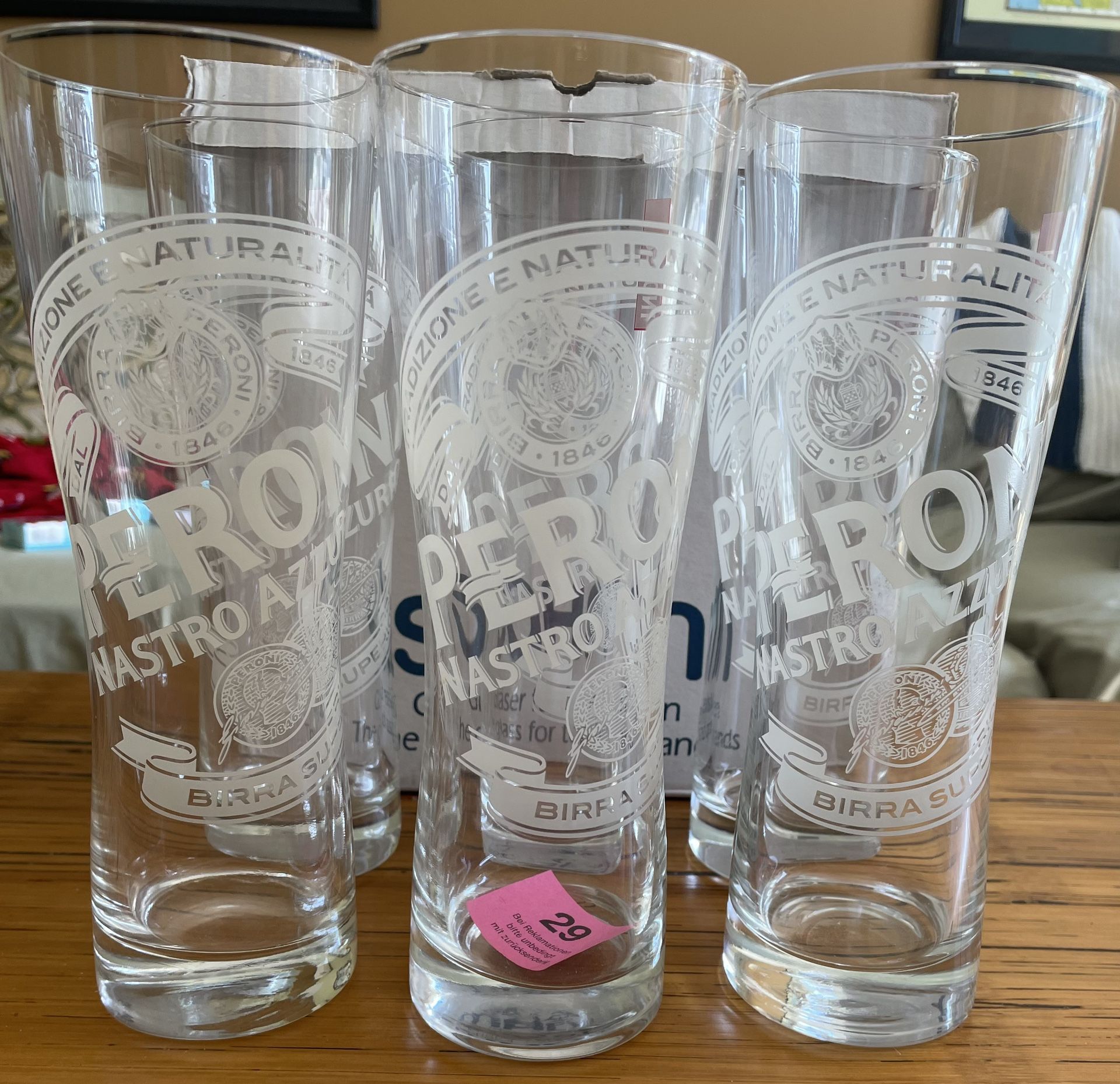 Peroni Nastro Azzuro Beer Glasses