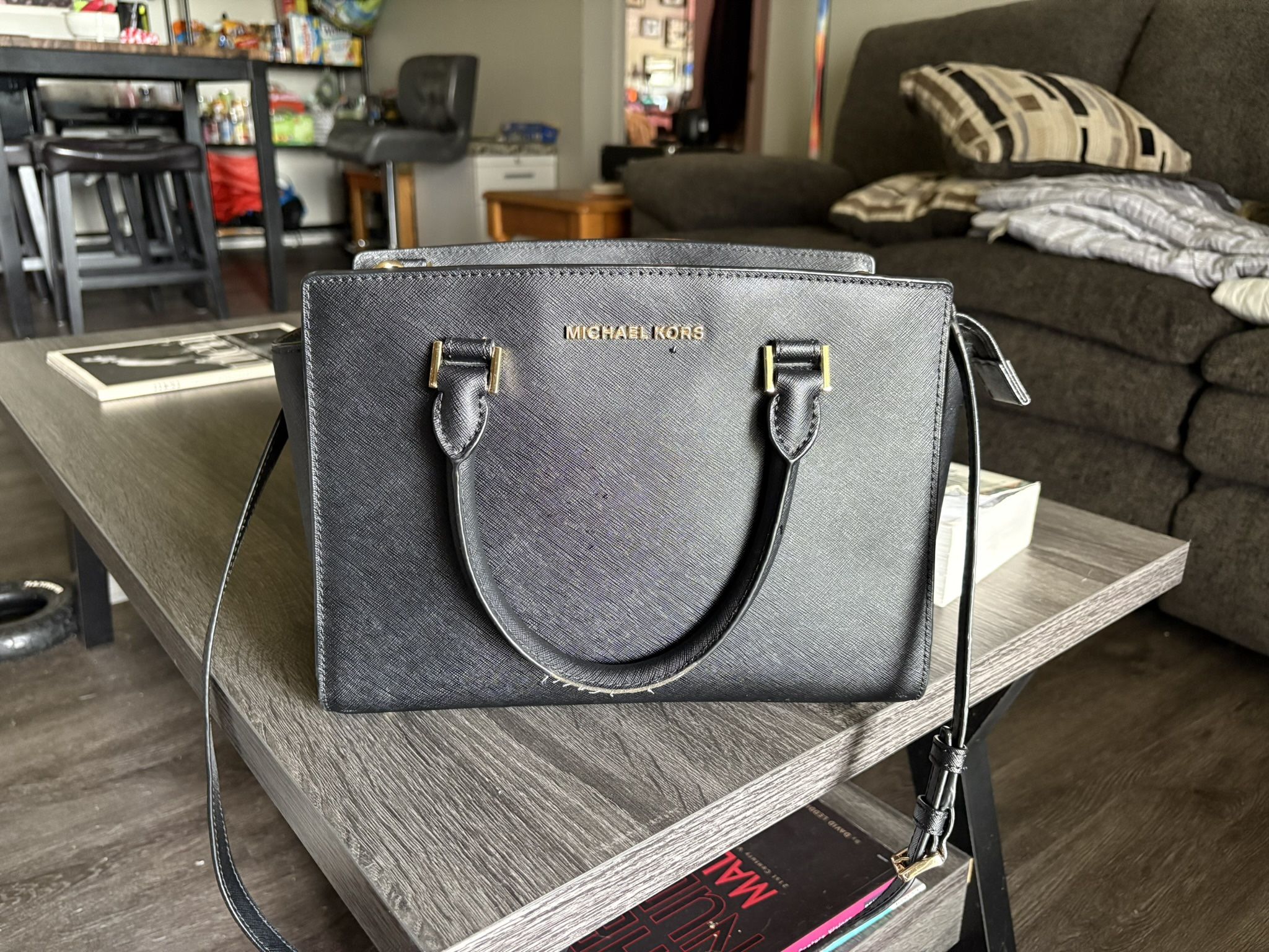 Michael Kors - black leather - bag - crossbody - shoulder bag