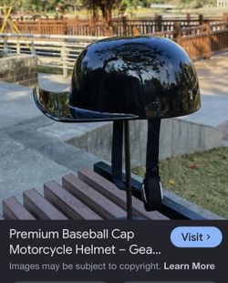 Baseball cap style motorcycle helmet with bag