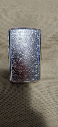 Vintage 20+ Year Old Silver-Tone Engraved Metal Cigarette Case