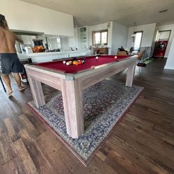 Pool Table Grey Red Felt 