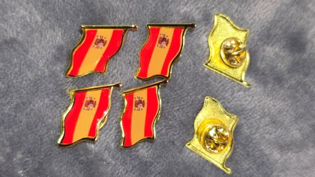 Spain Flag Enamel Lapel Pins – Set of 6