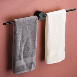 Adjustable Towel Rail Self- Wall Hanging Towel Hanger for Bathroom Accessories, Black base