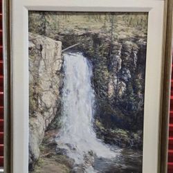 Joyce Clark TUMALO FALLS oil on canvas Painting 24"x36"