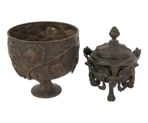 Bronze Bowl and Bronze Covered Jar