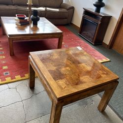 Burled Wood End Table