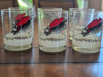 Kliban Flying Cat Old Fashioned Glasses