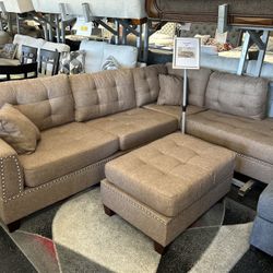 3pcs Sectional w/ Ottoman 