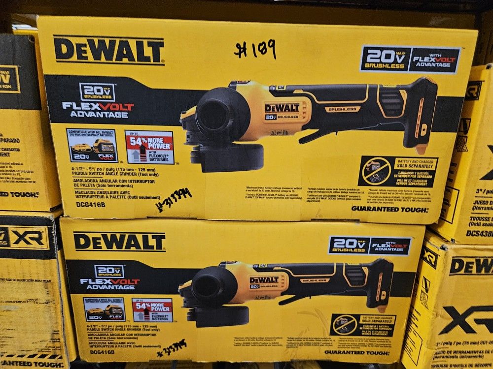 Dewalt 20v Max Flex Volt 4-1/2" - 5" Paddle Switch Angle Grinder Tool Only