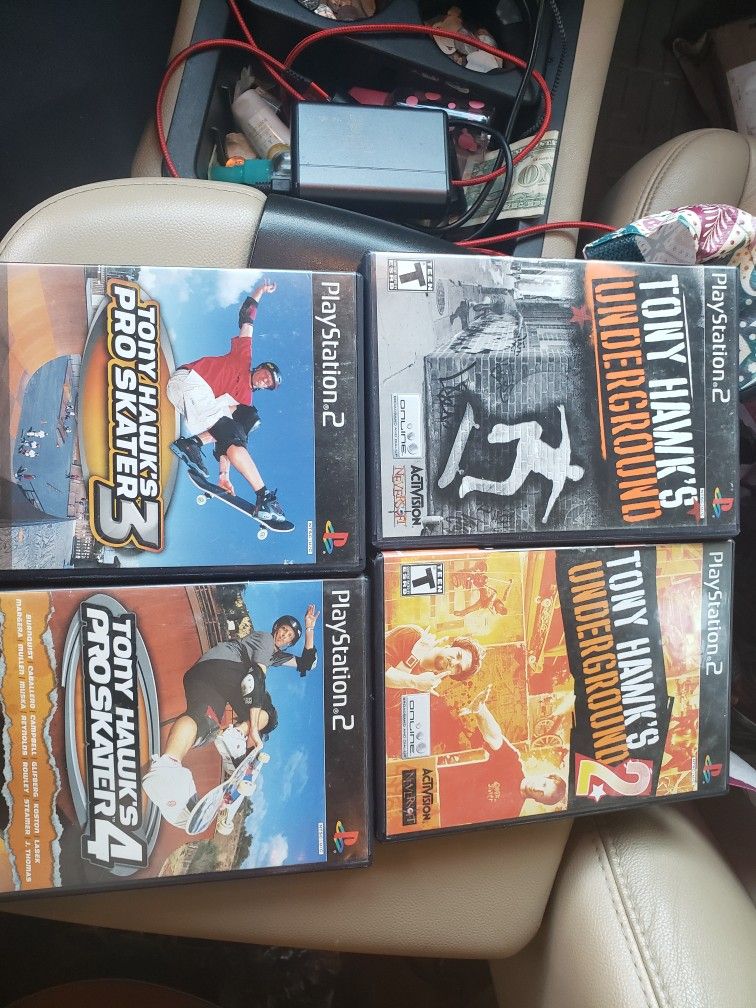 4 Ps2 Games Tony Hawk Underground,Underground 2,pro Skater 3 Pro Skater 4