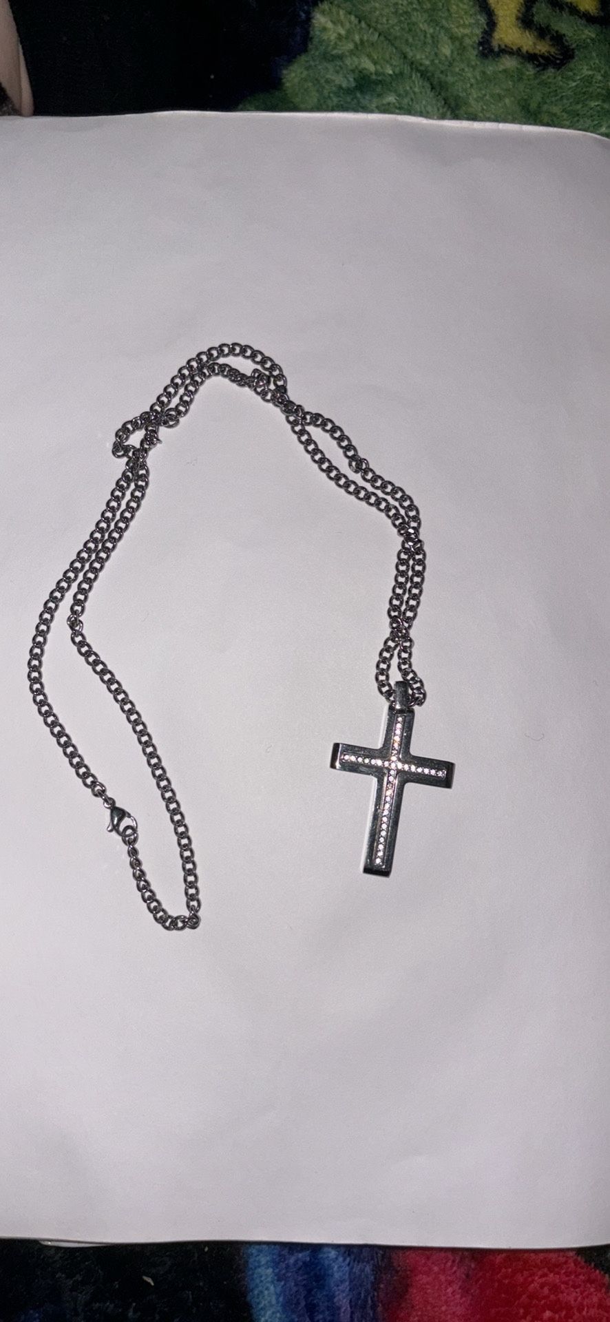 Silver Chain With Cross Pendant 