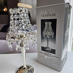 Silver Tealight Candle Holder w/ Crystal Shade