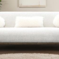 Brand New Light Grey Mid-Century Modern Style Sofa (Pillows Included)