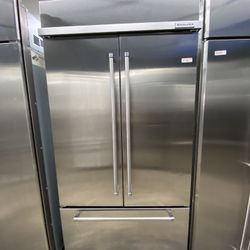 Stainless Steel KitchenAid French Door Built In 42” Refrigerator 