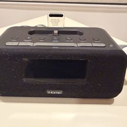 iHome Docking Bluetooth Stereo FM Clock Radio with iPhone + Apple Watch Charging
