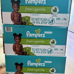 Pampers Free & Gentle Baby Wipes, 8-Pack 624 Wipes 