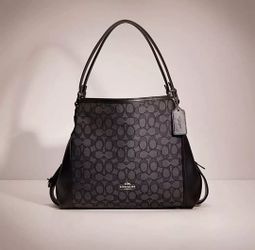 Coach Edie Shoulder Bag 31 In Signature Black Jacquard