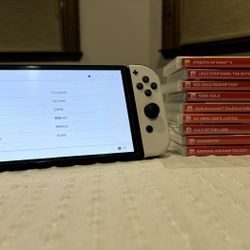 Switch OLED With 9 Games And Accessories