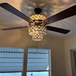 Ceiling Fan with Crystals