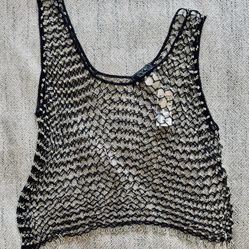 Y2K Style Mesh Knit Crop Tank