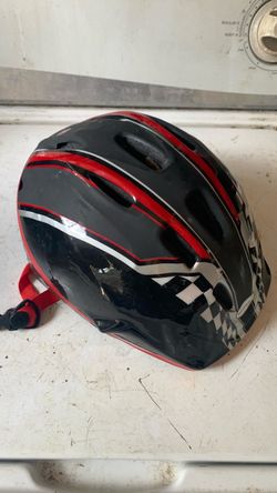 Kids Bike Helmet Black Red Checkered