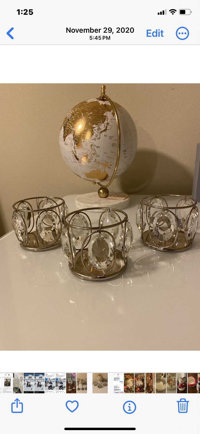 Gorgeous Crystal Candle Holders Set