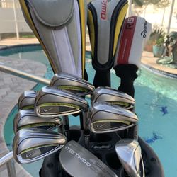 MENS NIKE - TaylorMade Used Complete Golf Club Set RH Hybrid Woods Irons Putter