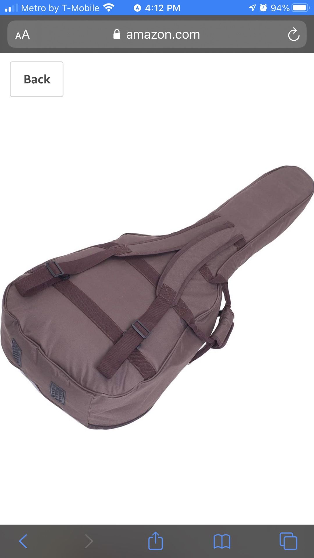 Glenmi acoustic guitar case for 40” 41” guitars 0.5 inch extra foam thick padded bag