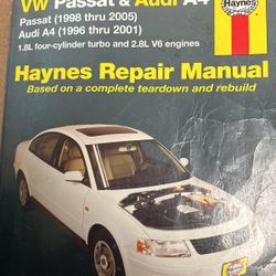 Hayes repair Manual For VWPassat Audi A4
