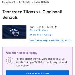 Titans Vs Bengals First Row