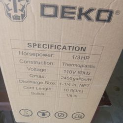 Deko Water Pump Brand New