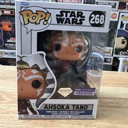EXCLUSIVE DIAMOND GLITTER Ahsoka Tano Funko Pop Bobblehead #268 Star Wars Disney