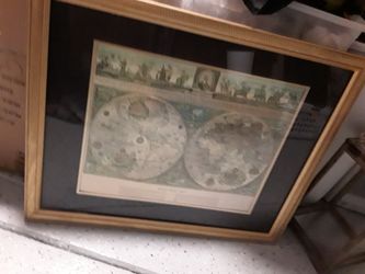 Blaeu Wall Map In Beautiful Gold Frame Like New In Spring Hill