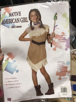 Pocahontas girls Native American costume size 8/10