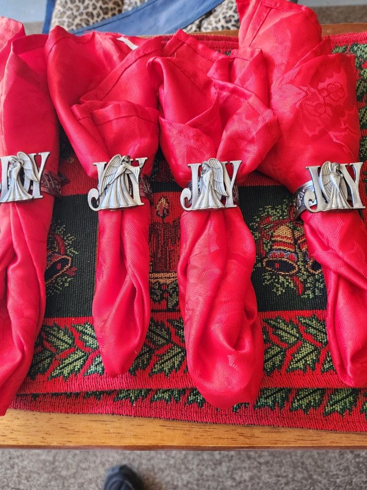 Xmas Napkins With Noel Angel Napkins rings. $2a Pc.