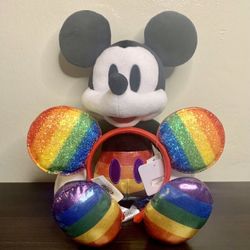 Disney Pride Mickey 17” Plush and Ears