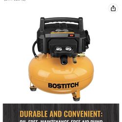 BOSTITCH Pancake Air Compressor, Oil-Free, 6 Gallon, 150 PSI (BTFP02012)