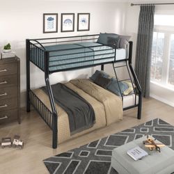 Black Metal T/F Bunkbed With 2 Mattresses Included