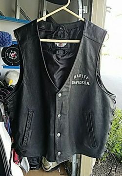 Genuine Leather Harley Davidson Vest - XL