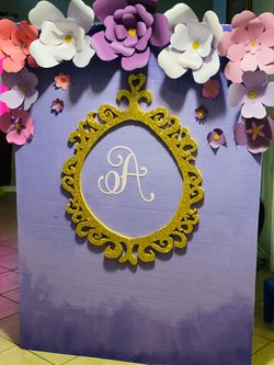 Backdrop for party/ fondo para fiestas flores de papel self stand