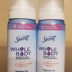 New 2  travel size Secret whole body deodorant